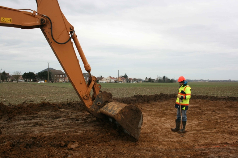 Vue générale de la fouille du site de Houdain