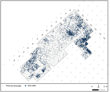 Plan de répartition des amas de silex