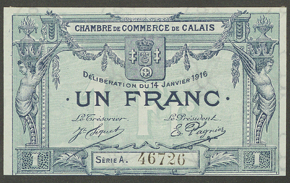 Billet de nécessité sur lequel on lit : "Délibération du 14 janvier 1916". 