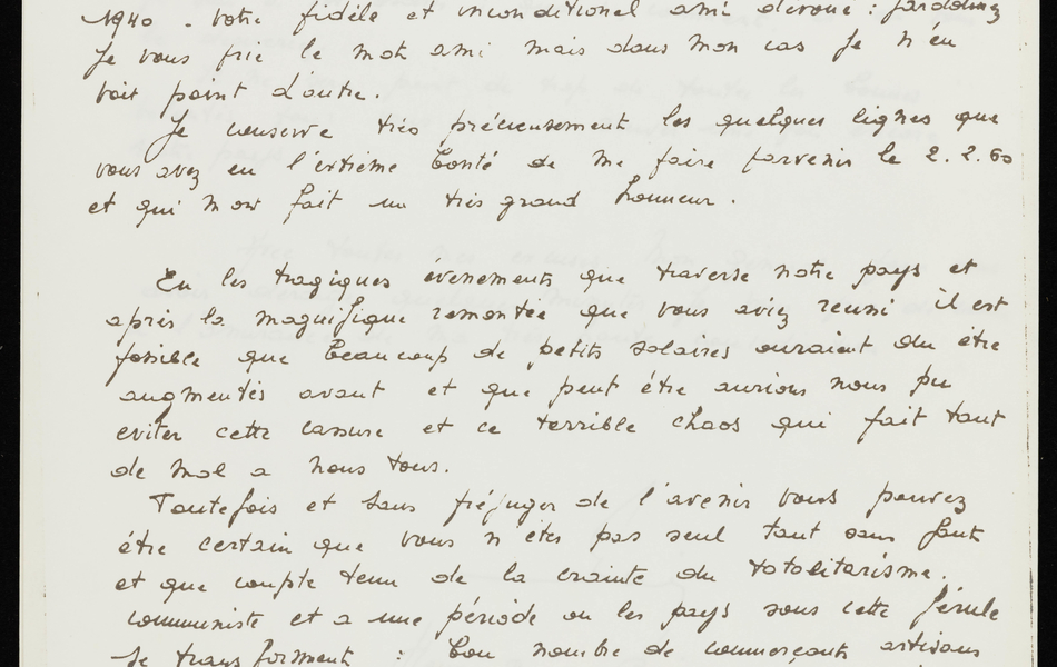 Lettre manuscrite : Fampoux, le 18 juin 1968. Monsieur le Président de la République, Mon Général, En cet anniversaire...".