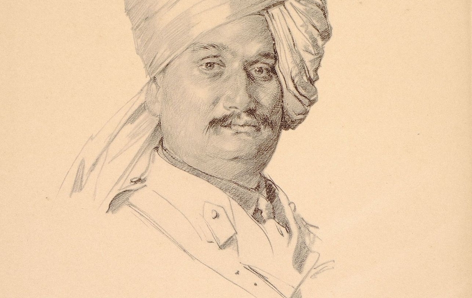 Dessin d'un soldat indien coiffé d'un turban.