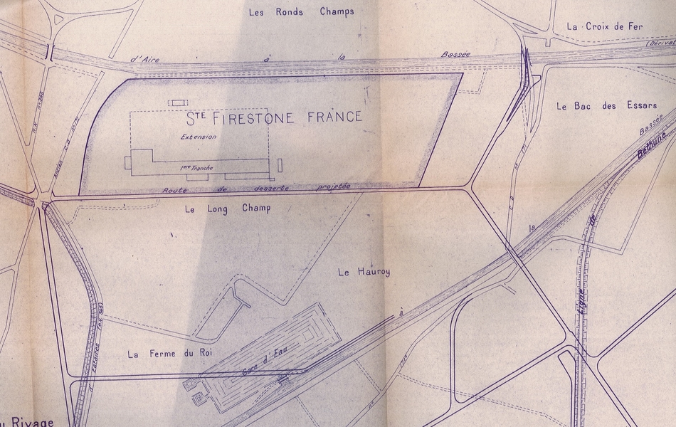 Plan monochrome détaillant les parcelles d'un quartier.