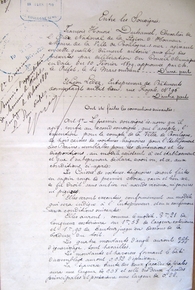 Première page d'un document manuscrit portant sur un acte de convention.