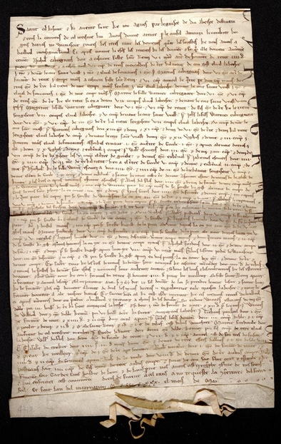 Parchemin manuscrit retranscrit ci-contre.