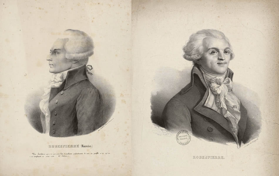 Deux portraits monochrome d'un homme portant une perruque. Sur celui de gauche, portrait de trois quart, sur celui de droite, de profil.